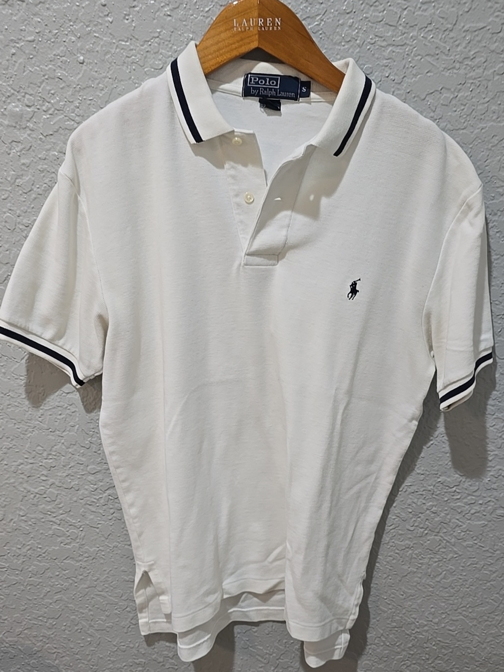 Polo by Ralph Lauren White Polo with Navy Trim